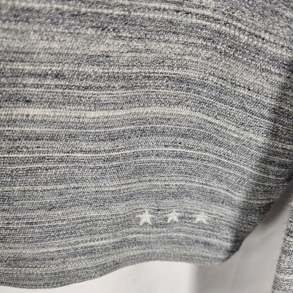 JOHN VARVATOS MEN'S GRAY STRIPED 1/4 BUTTON UP LONG SLEEVE SHIRT SIZE LARGE - Picture 6 of 11